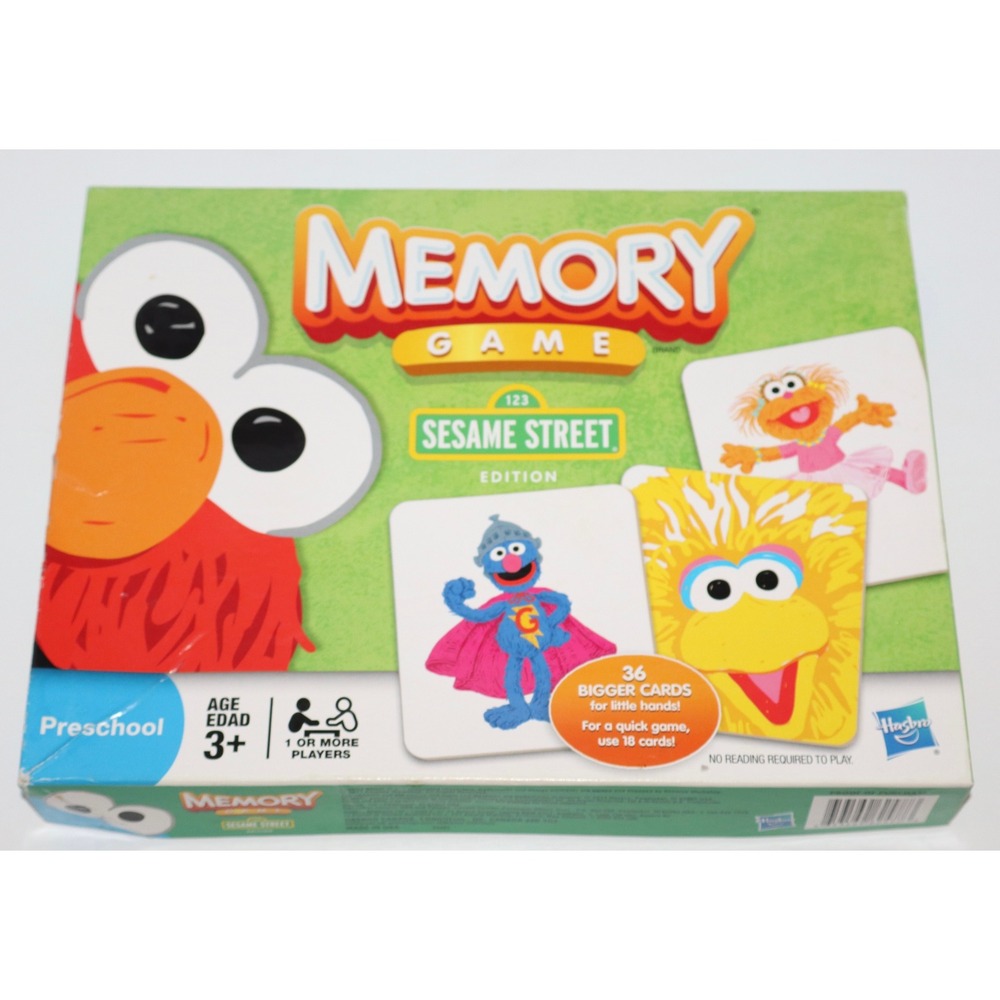 Hasbro Sesame Street Memory Game 36 Bigger Cards Preschool Matching Complete